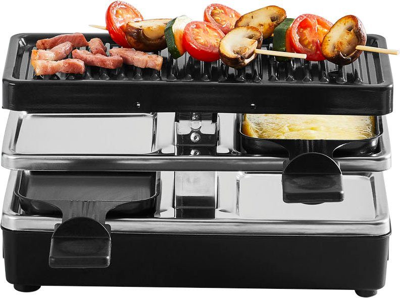 Tefal Raclette RE2308 Plug & Share, 2 Raclettepfännchen, 400 W, 2 Pfännchen  + Grillplatte, erweiterbar auf 5 Geräte, abnehmbare Kabel, 400 Watt  Leistung sorgen für schnellen Raclette- und Grill-Spaß
