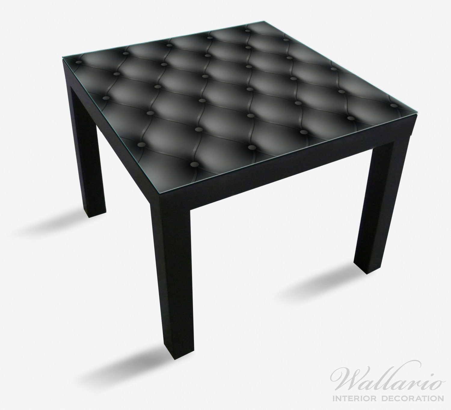 Tisch (1 Wallario Ledertür für St), Schwarze geeignet Tischplatte Lack Ikea