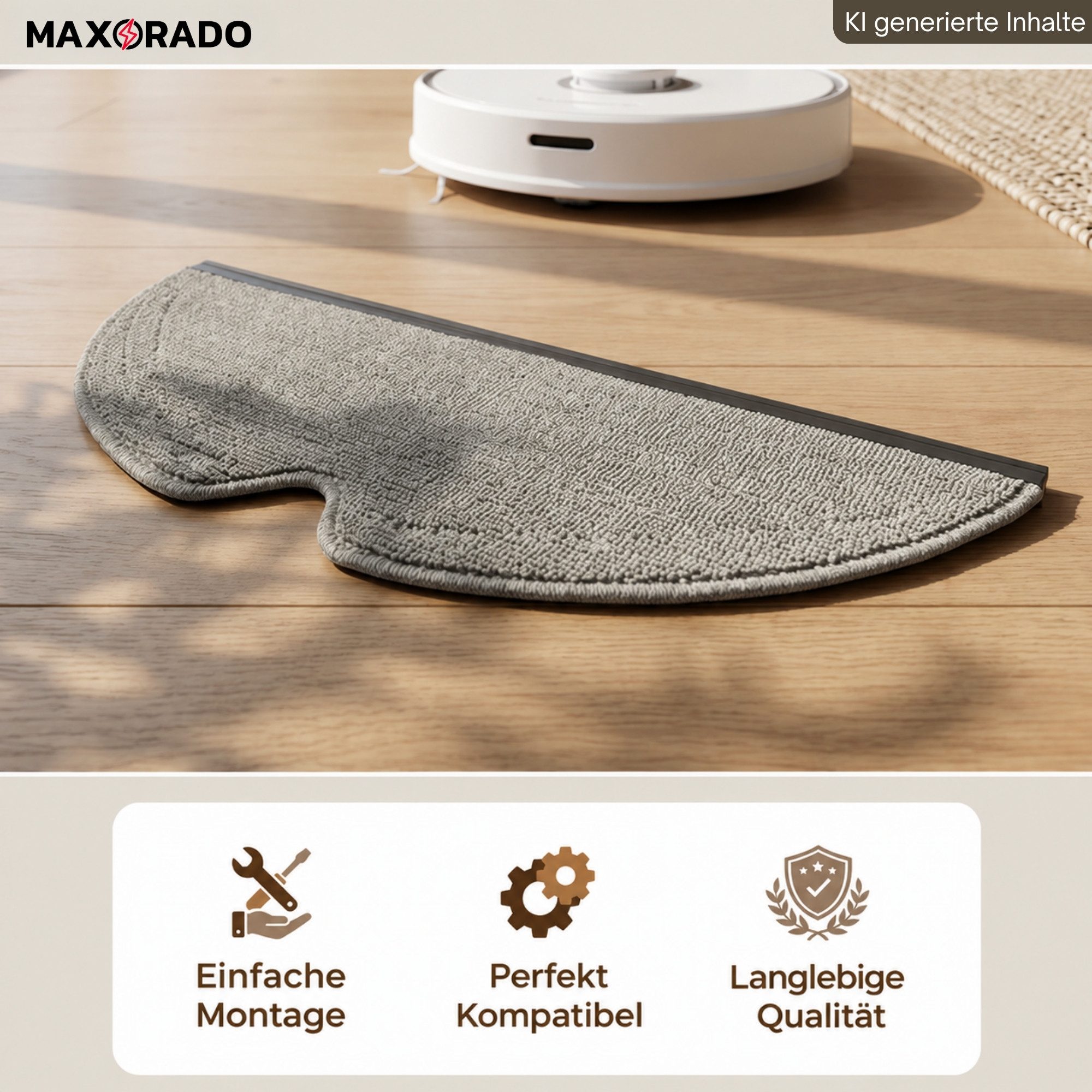 Maxorado Mob Tuch passend für Roborock S4 S5 MAX S6 Pure E2 E3 E4 E5 Q5 Zubehör Moppaufsatz (5-tlg., Wischtuch Ersatzteile Zubehör SEt) – Bild 2 von 5