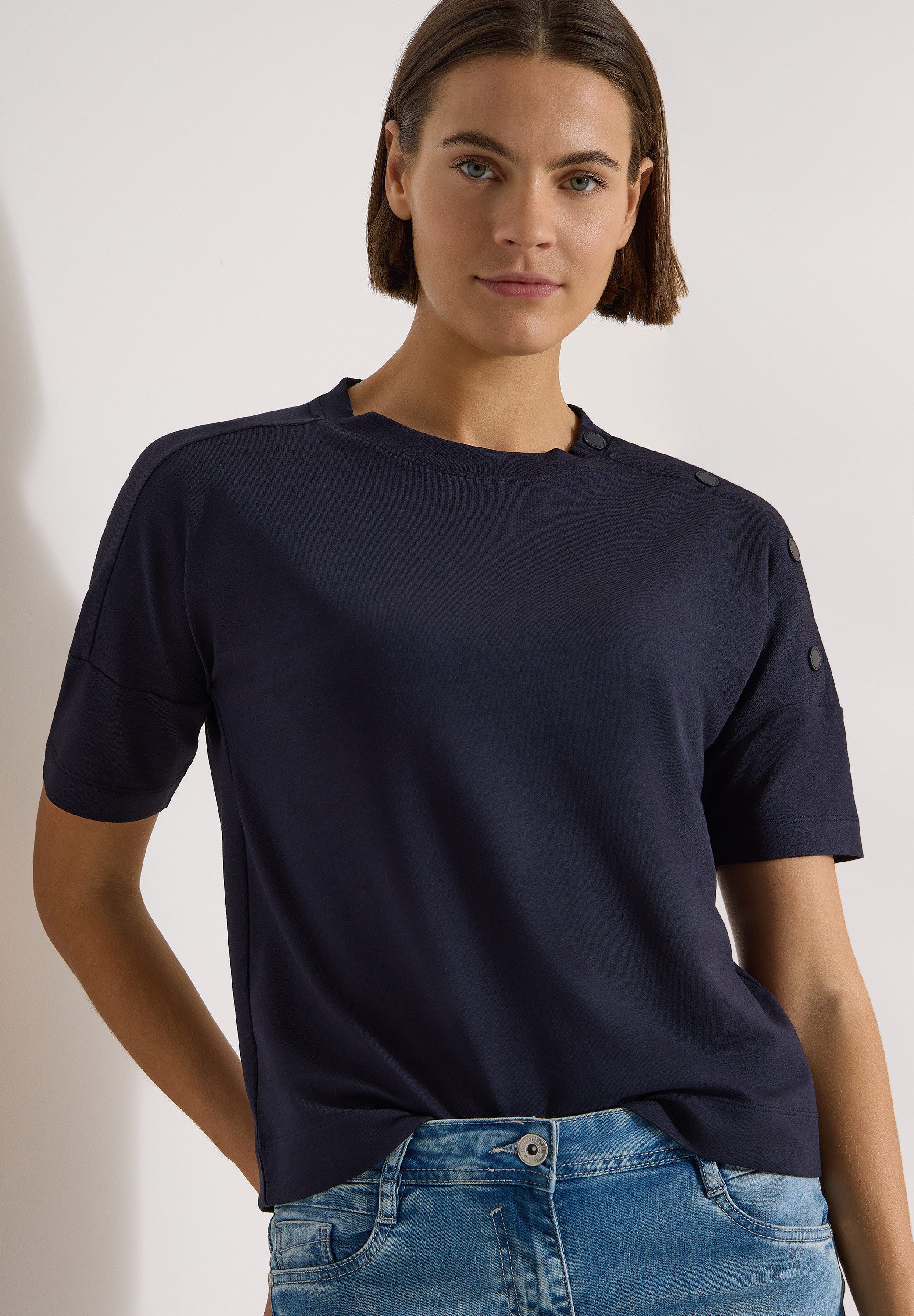CECIL T-Shirt mit Knopf Details
