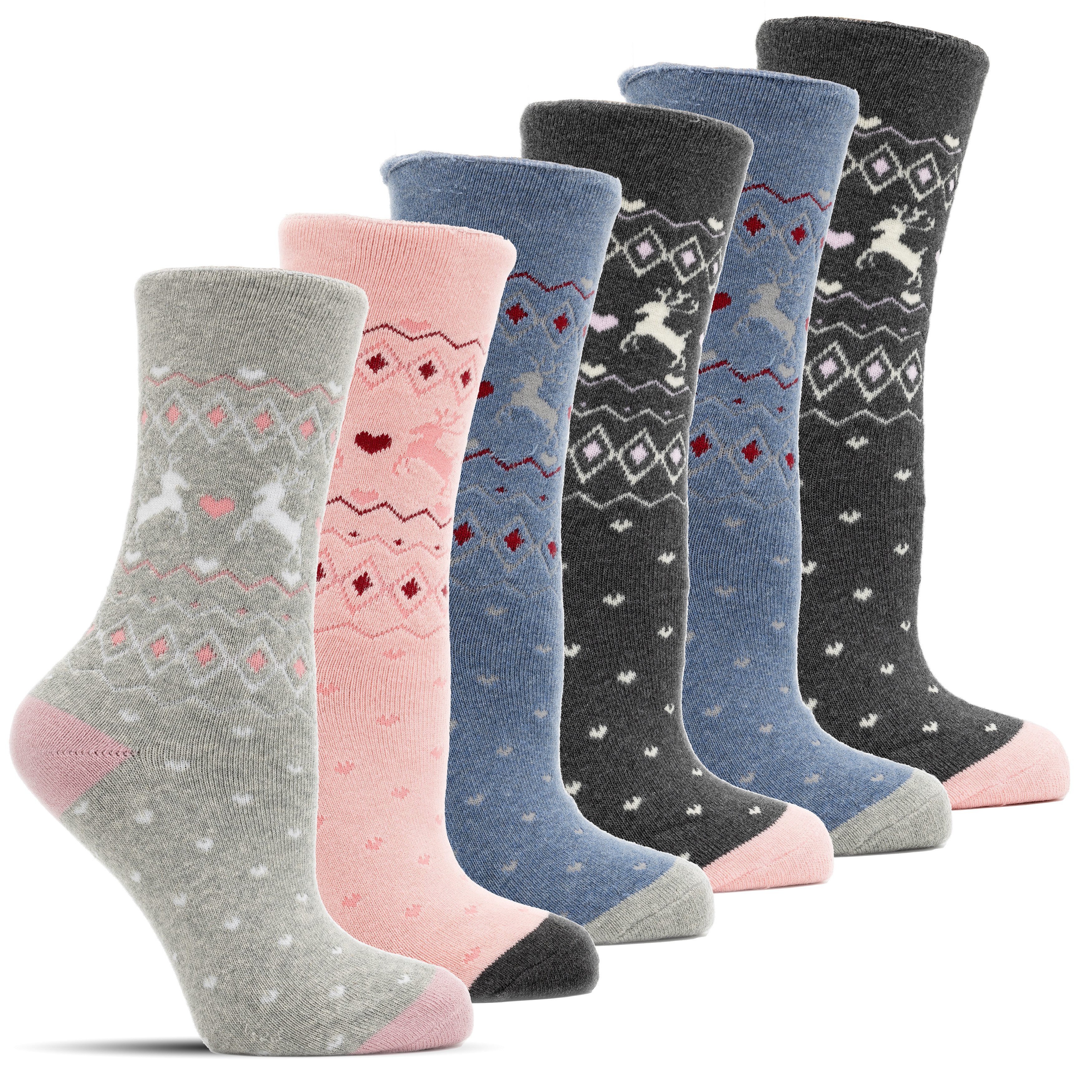 Frostfighter Thermosocken Wintersocken ohne Gummi für Damen (6-Paar) dicke günstig online kaufen