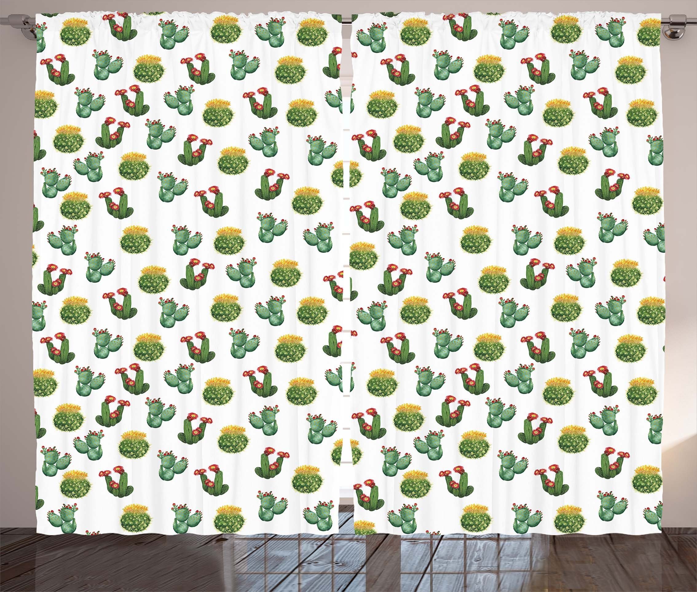 Gardine Vorhang und Haken, Schlafzimmer und Cactus Kräuselband Suculent Schlaufen mit Drucken Abakuhaus, Pflanze