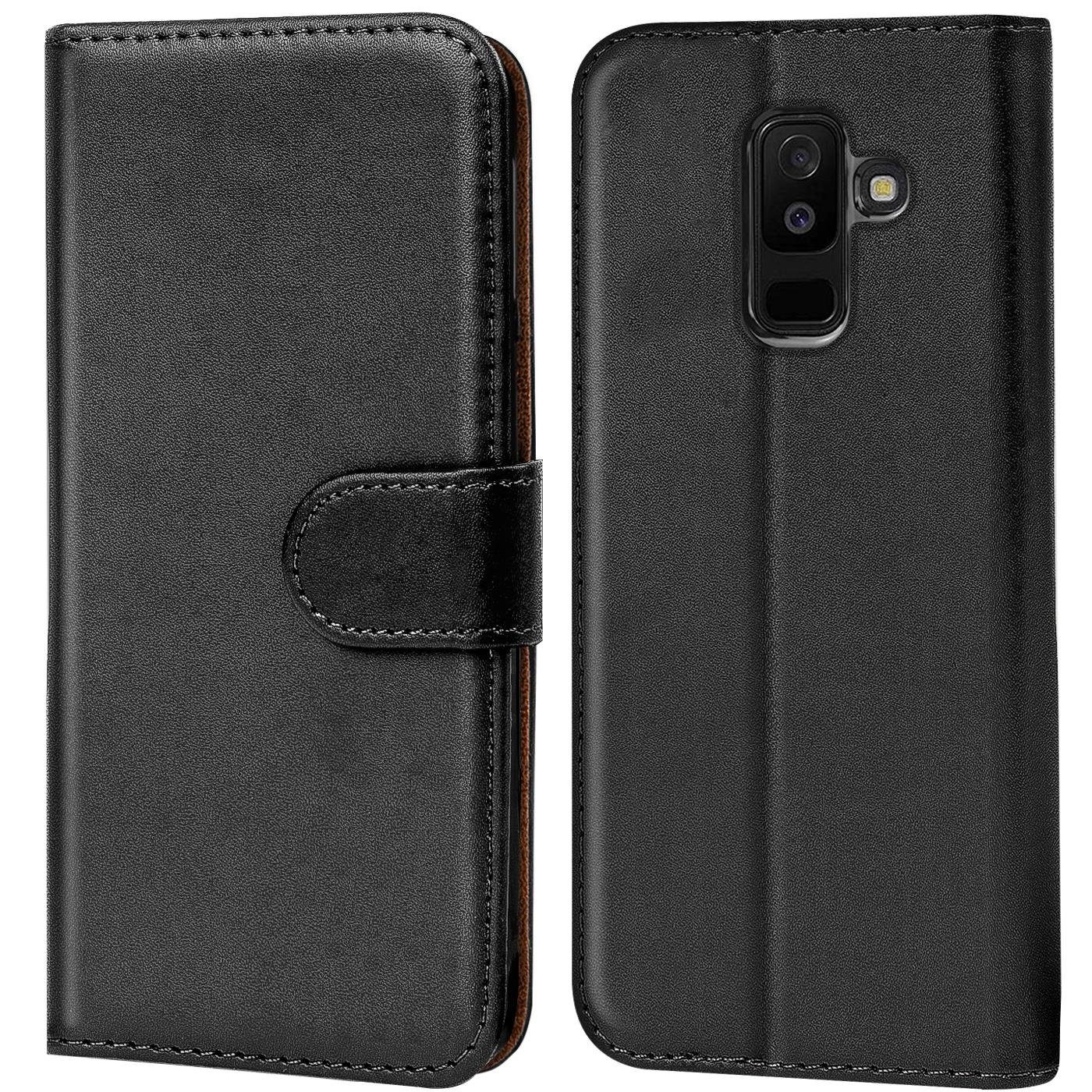 CoolGadget Handyhülle Book Case Handy Tasche für Samsung Galaxy A6 Plus 6 Zoll, Hülle Klapphülle Flip Cover für Samsung A6+ Schutzhülle stoßfest