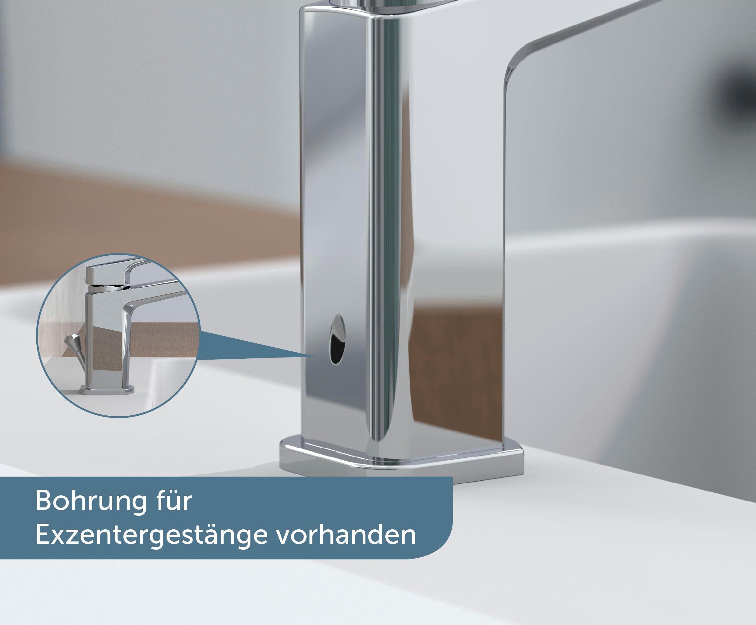 Schütte Waschtischarmatur RAVEN Wasserhahn mit Ablaufgarnitur, Mischbatterie mit Pop Up Abflussstopfen – Bild 2 von 5