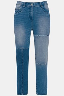 Ulla Popken Röhrenjeans Jeans Sarah Patches schmale 5-Pocket-Form Denimmix