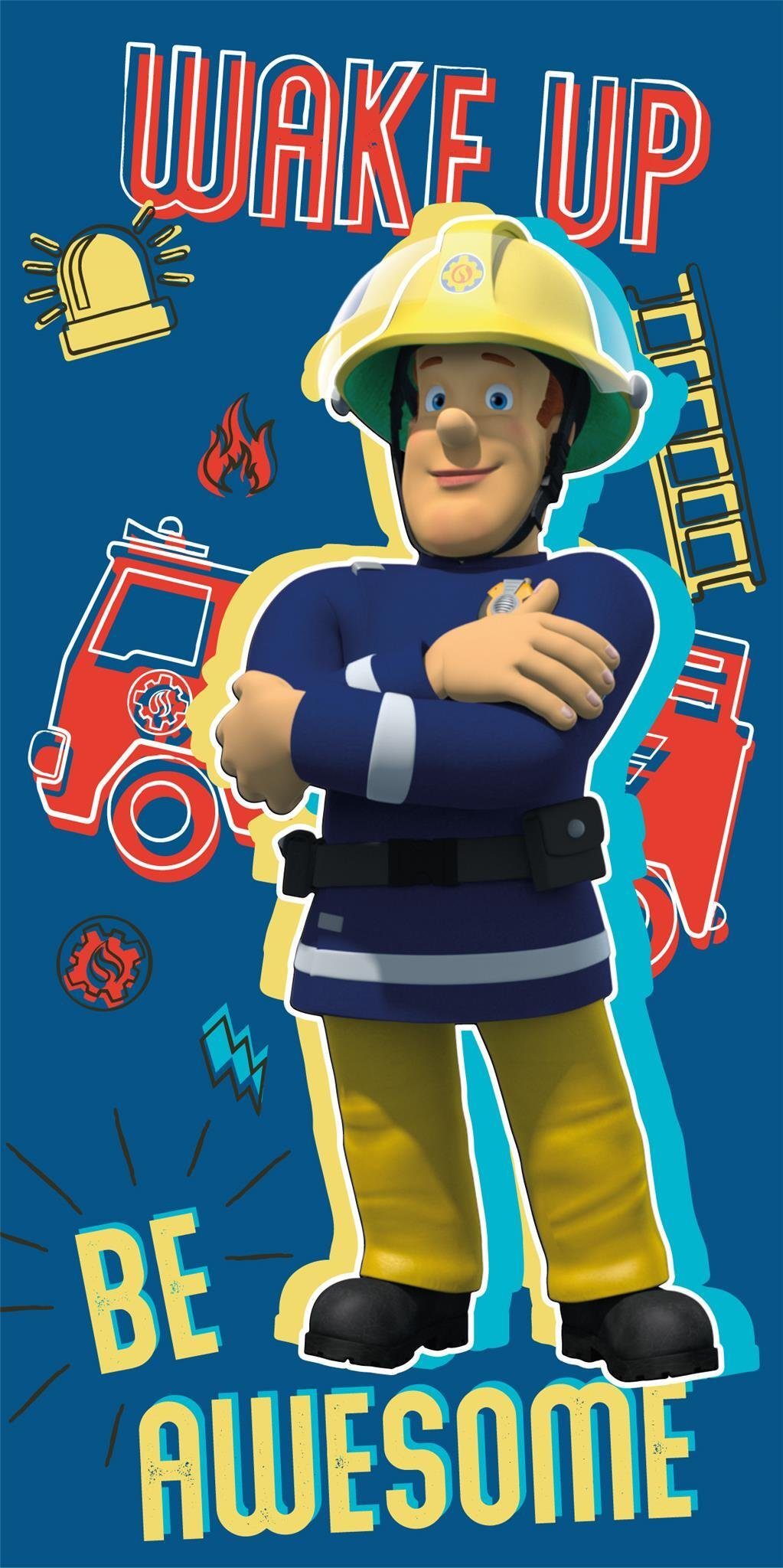 Fireman Sam Strandtuch Fireman Sam Badetuch Handtuch Strandtuch 70 x 140 cm, bedruckt