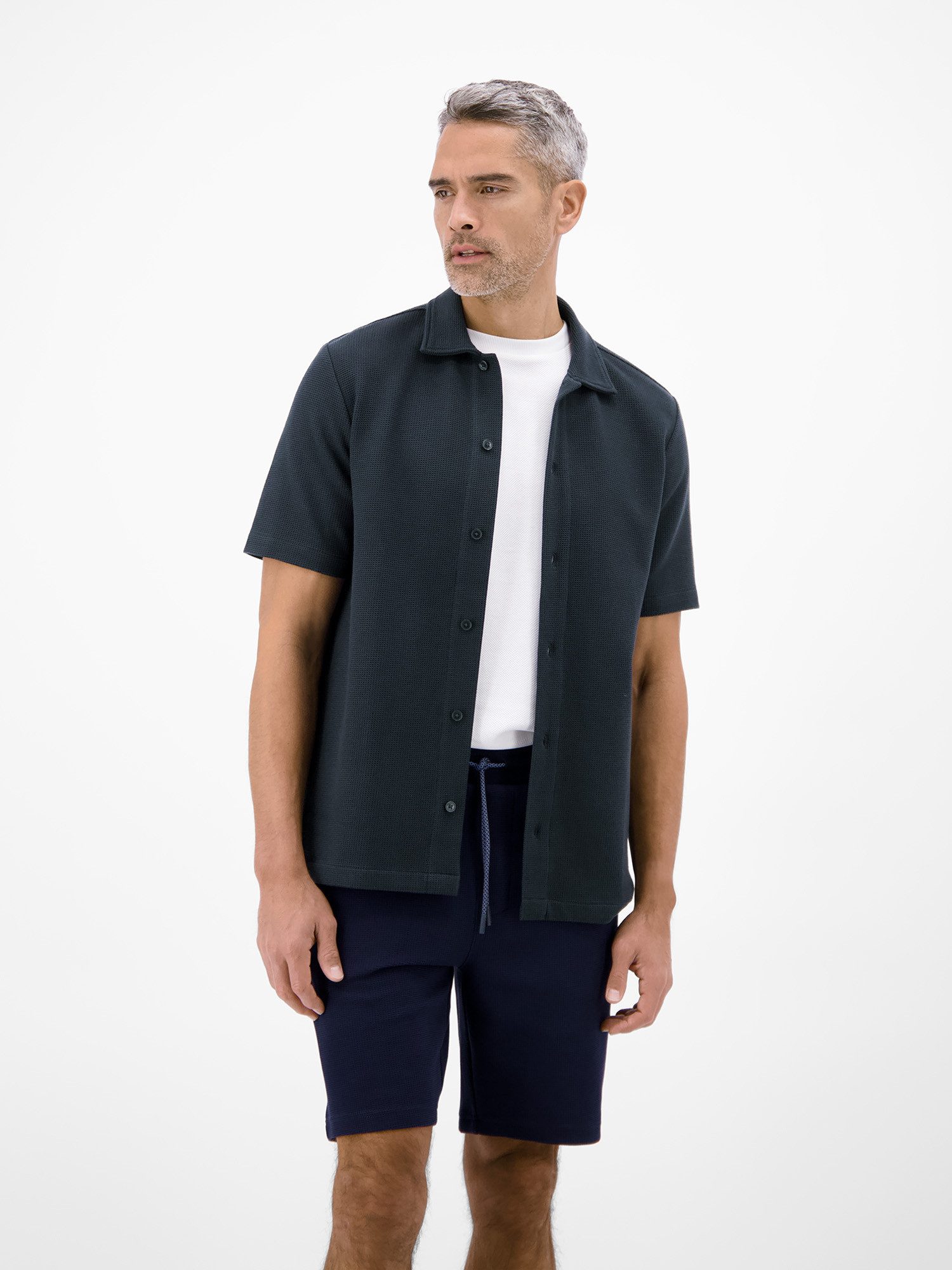 LERROS Poloshirt Poloshirt mit durchgehender Knopfleiste, unifarben