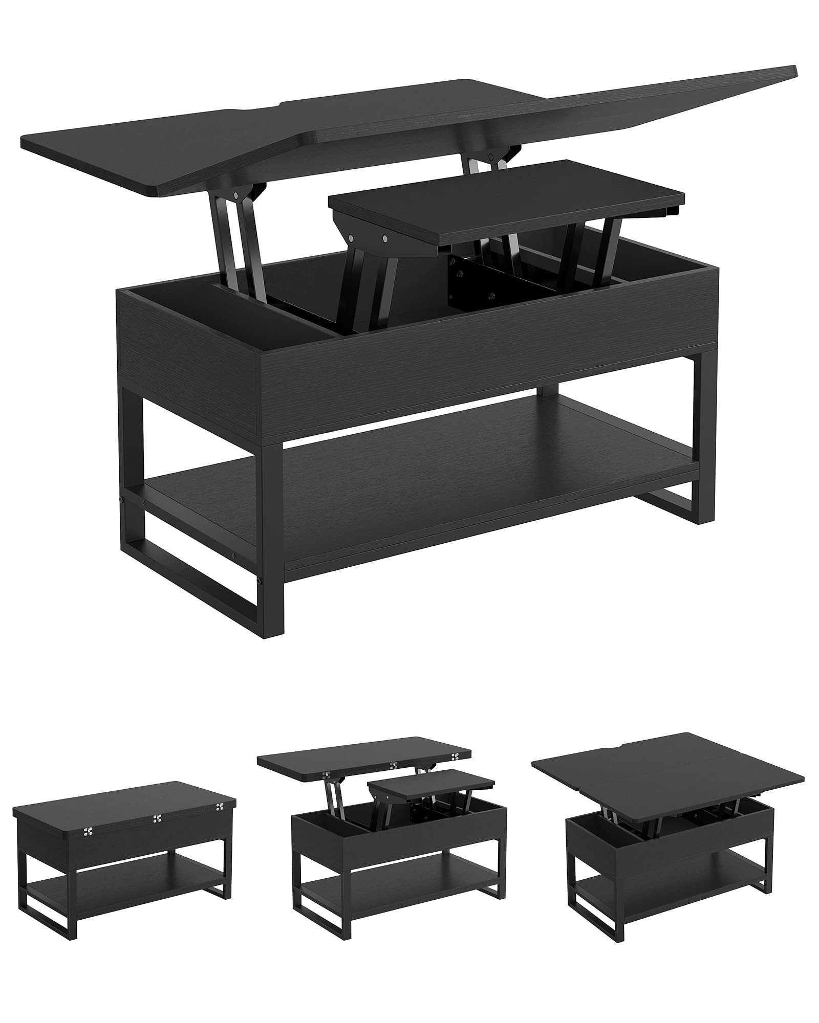 MSMASK Couchtisch höhenverstellbare, 3-in-1 Multifunktionaler Wohnzimmertis günstig online kaufen