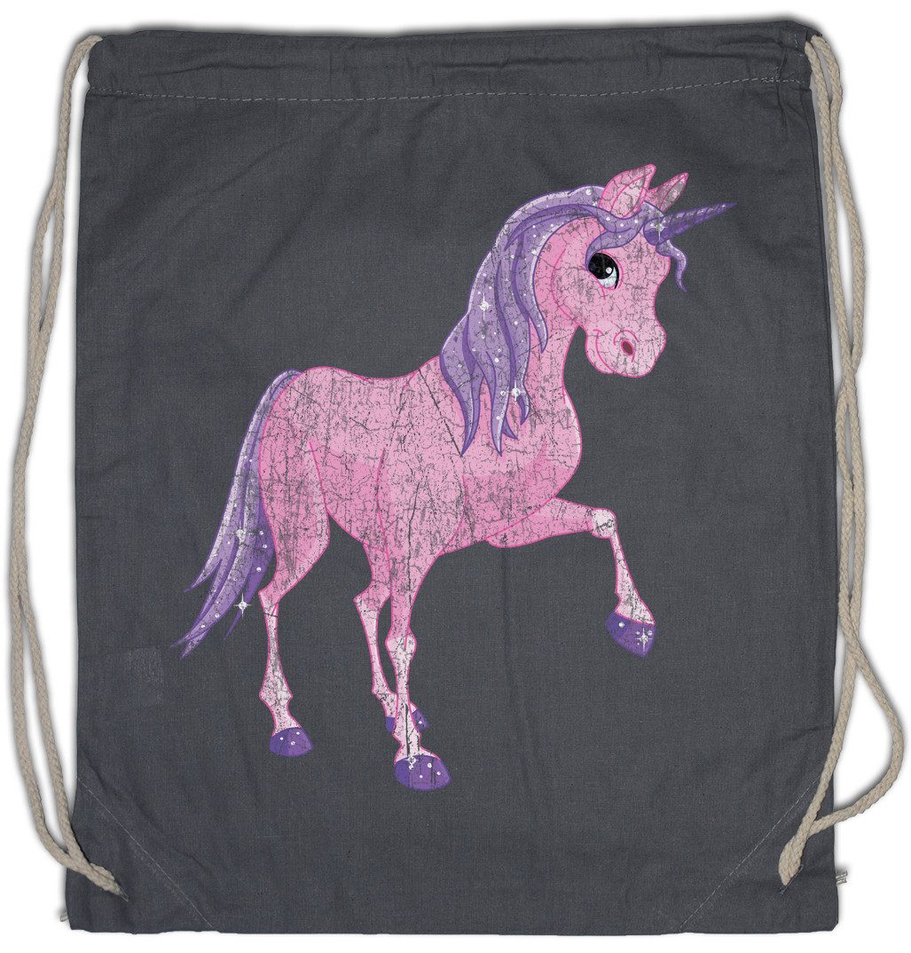 Turnbeutel Pink Unicorn Turnbeutel Einhorn Einhörner Toon Cartoon Comic Look