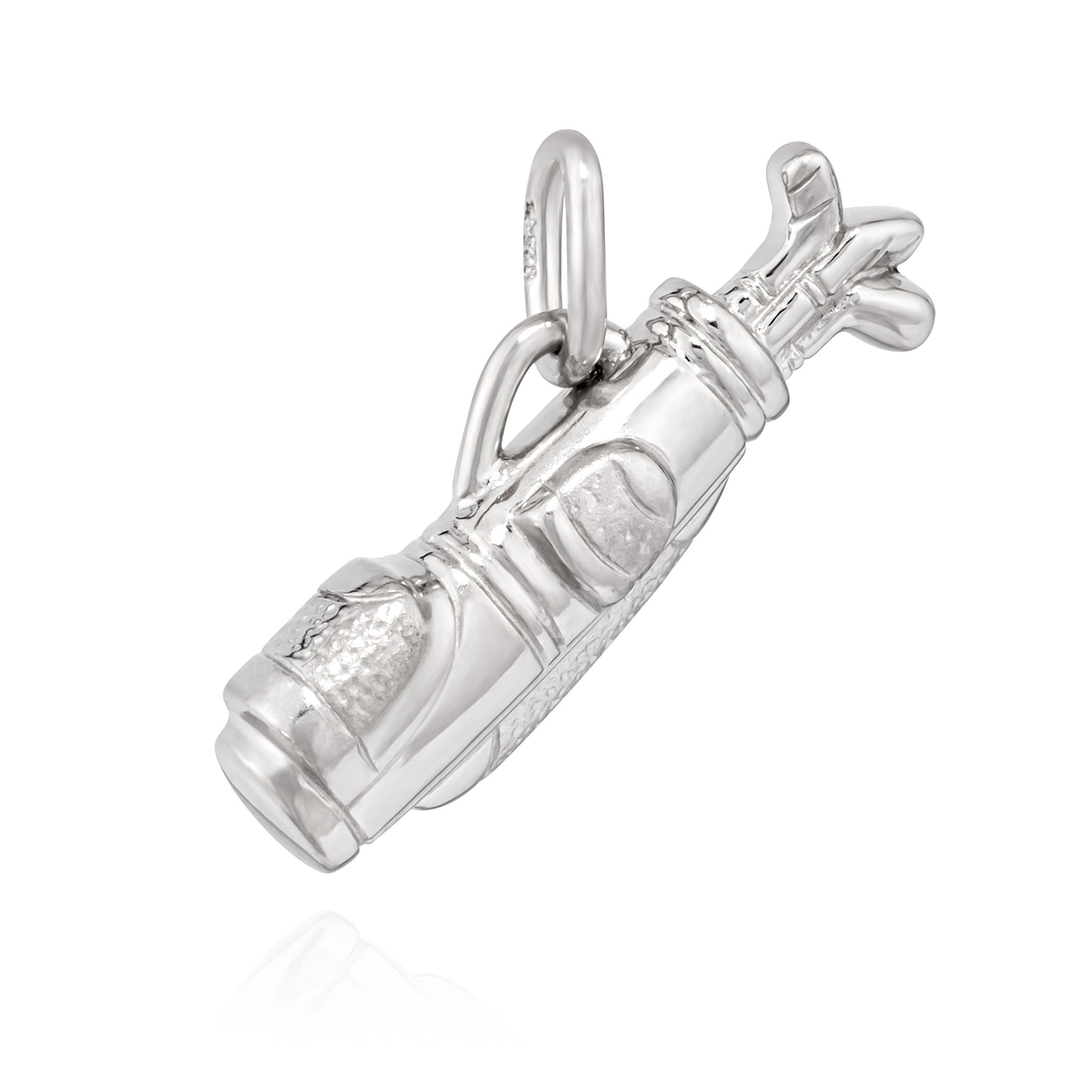 Kettenanhänger 23,6x8,7mm Kettenanhänger Golfsack 925 Silber glanz gesandelt Silberan