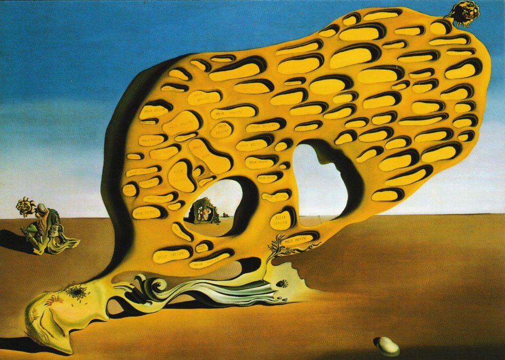 Postkarte Kunstkarte Salvador Begierde" der Dalí Rätsel "Das