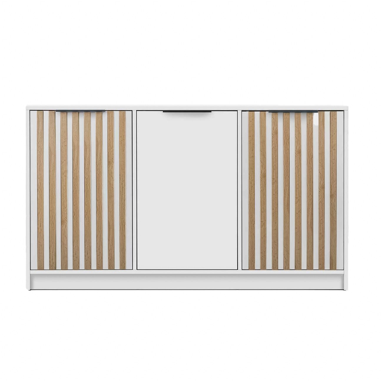 Masseno Kommode GAREN 138 cm Sideboard mit 3 Türen Weiß