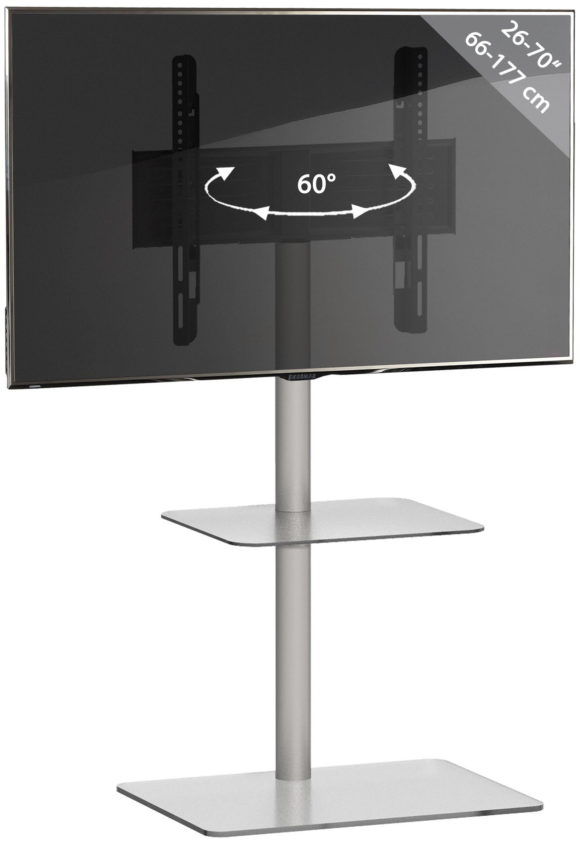 VCM TV-Ständer TV Standfuß Wohnzimmer Alani H. 100 x B. 60 x T., (bis 70 Zoll, 1)