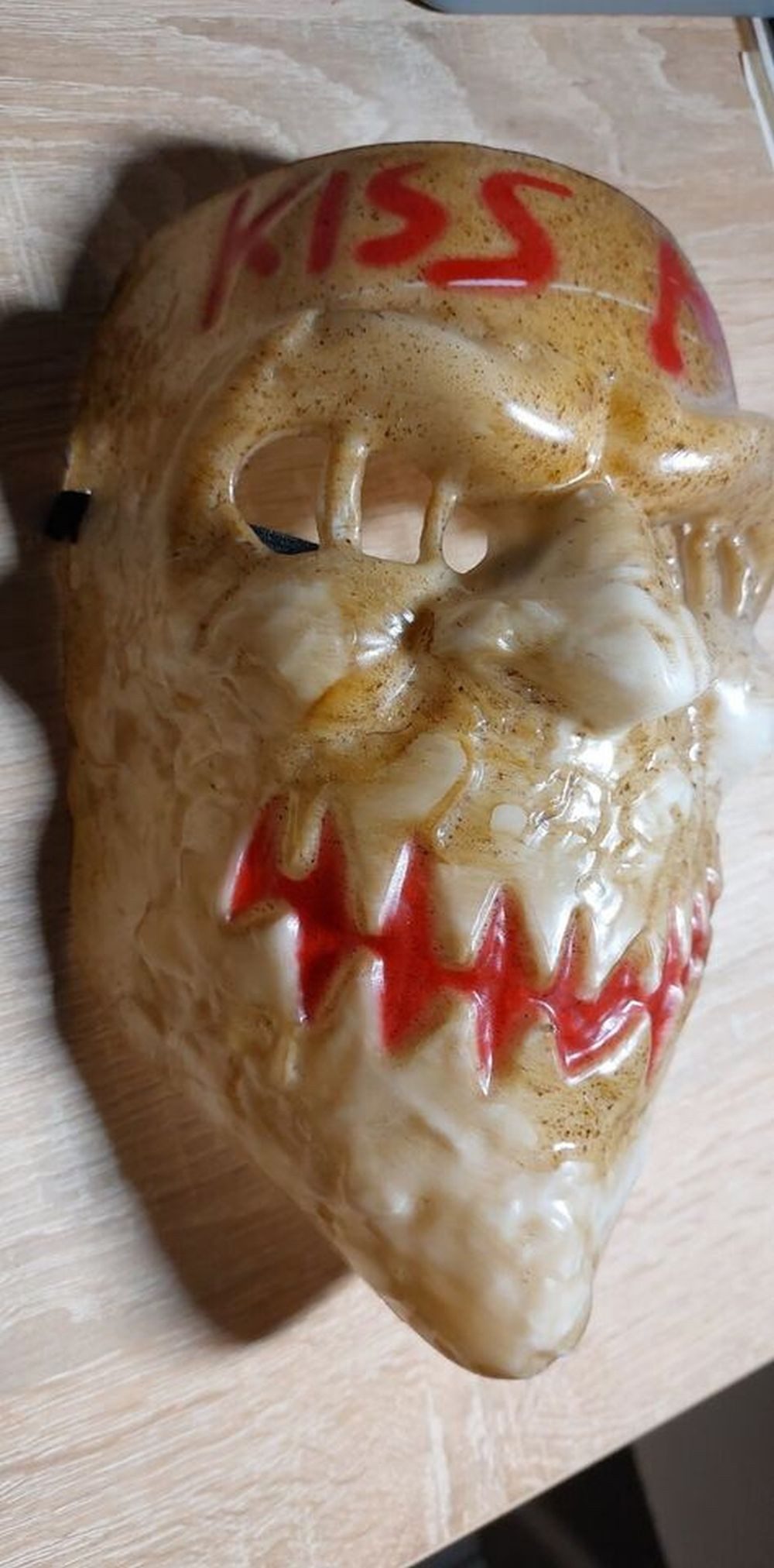 Fries Verkleidungsmaske Horror Skelett Halb Maske mit Blut Kiss Me Karneval Halloween Party