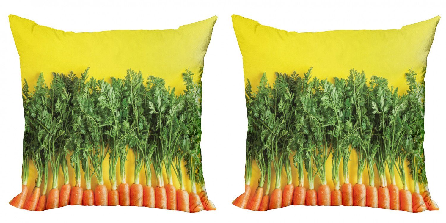 Kissenbezüge Modern Accent Doppelseitiger Digitaldruck, Abakuhaus (2 Stück), Natürliche Farbe Karotten in einer Reihe Kunst