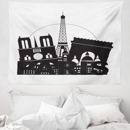 Wandteppich »aus Weiches Mikrofaser Stoff Für das Wohn und Schlafzimmer«, Abakuhaus, rechteckig, Eiffelturm Bold Monotone Paris