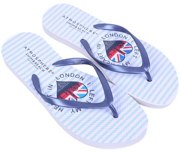 Sarcia.eu Blau-weiß gestreifte Flip-Flops, London 36-37 EU / 3-4 UK Badezehentrenner