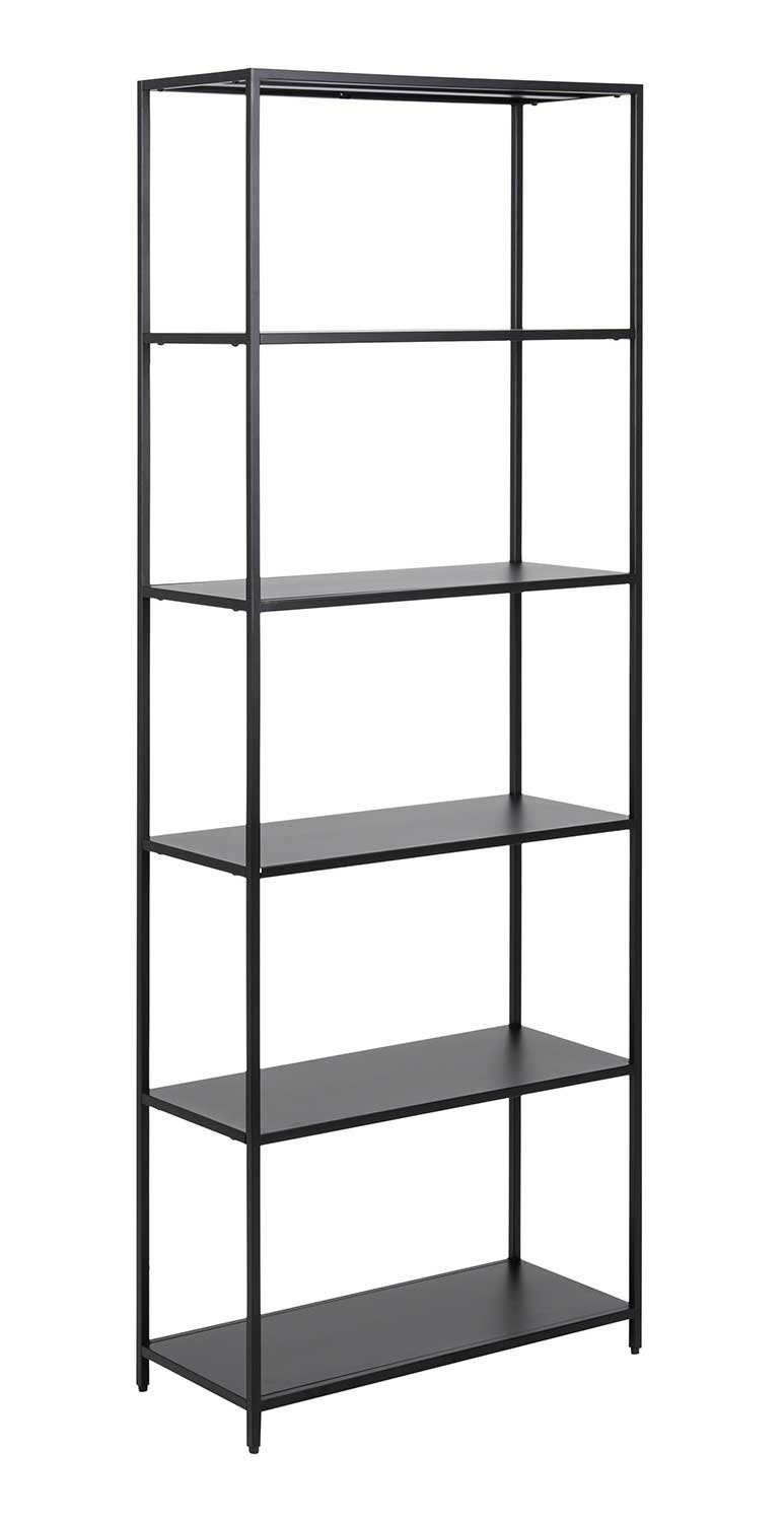 ACTONA GROUP Regal NEWTON, B 70 x H 185 cm, Schwarz, Metall, mit 5 Fächern