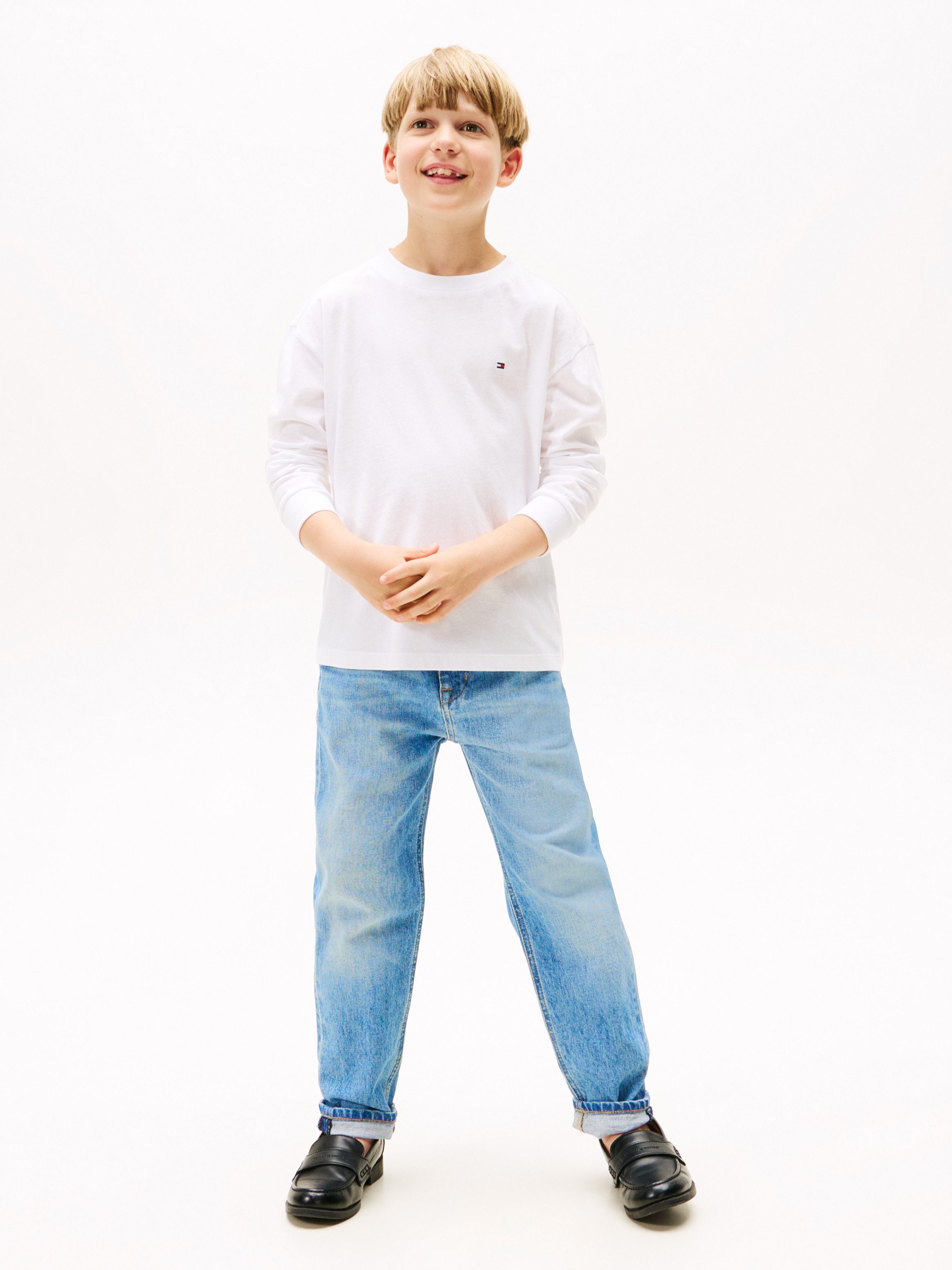 Tommy Hilfiger Langarmshirt ESSENTIAL T-SHIRT LS für Kinder bis 16 Jahre, Markenlogo