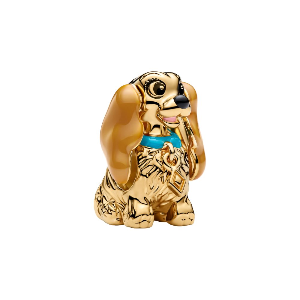 Pandora Charm-Einhänger 764468C01, Disney, Susi und Strolch, Vergoldet