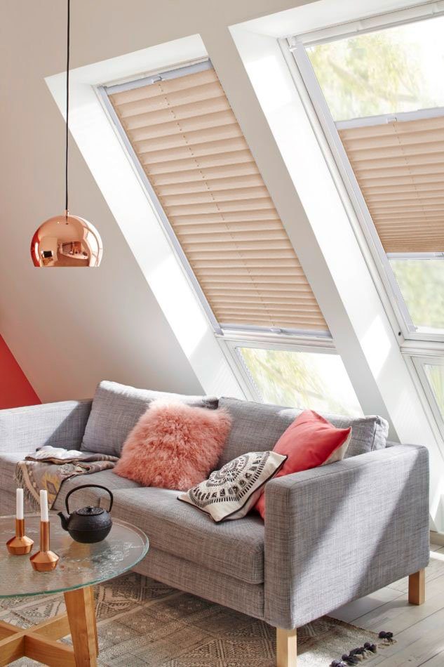 sunlines Dachfensterplissee StartUp Style Crepe, Lichtschutz, verspannt, verschraubt, mit Führungsschienen