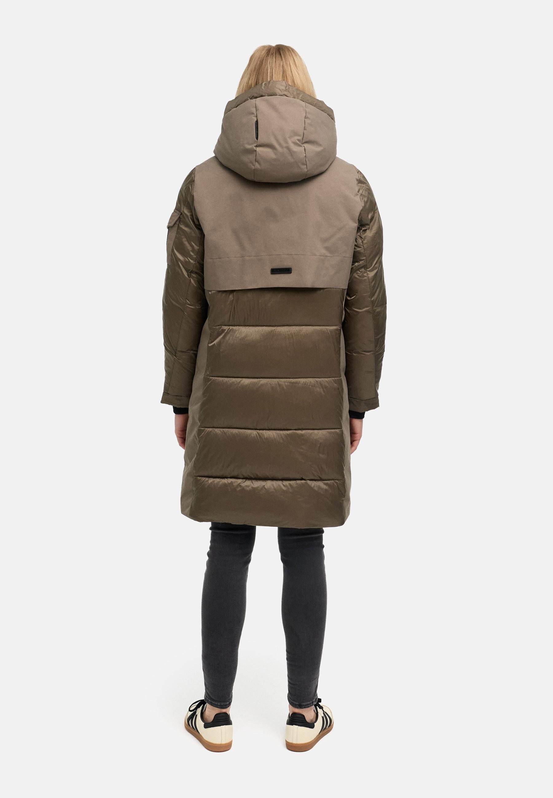 Navahoo Funktionsmantel Peakstorm 14 Modischer Damen Wintermantel aus Materialmix – Bild 4 von 5