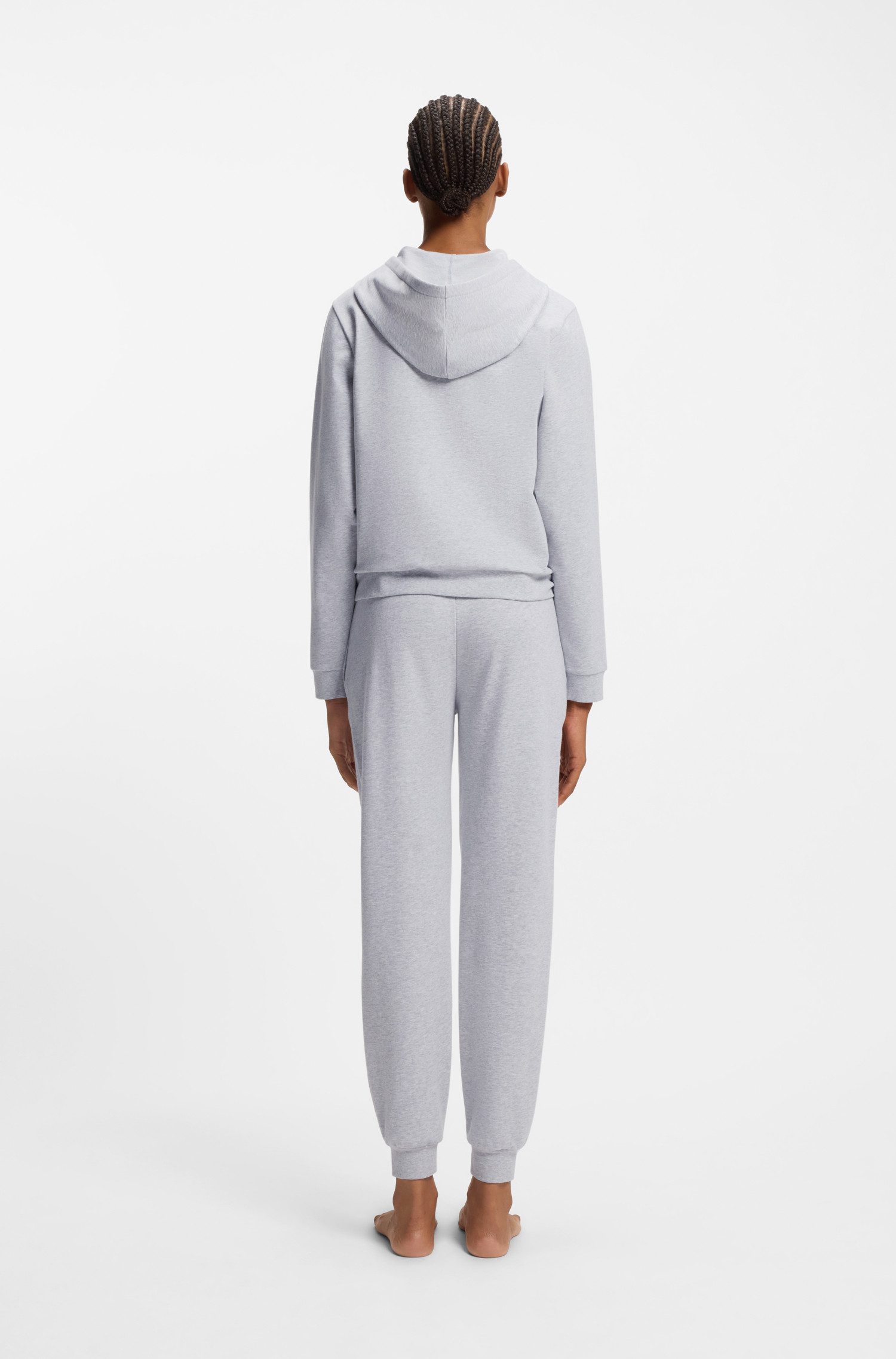 HUGO Sweatjacke Kapuze, Reißverschluss, gerade geschnitten