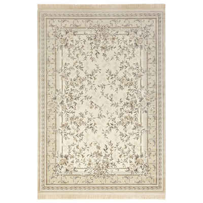 Teppich Orientalischer Samt Teppich Fransen Antik Flowers Creme Beige, NOURISTAN, rechteckig, Höhe: 5 mm