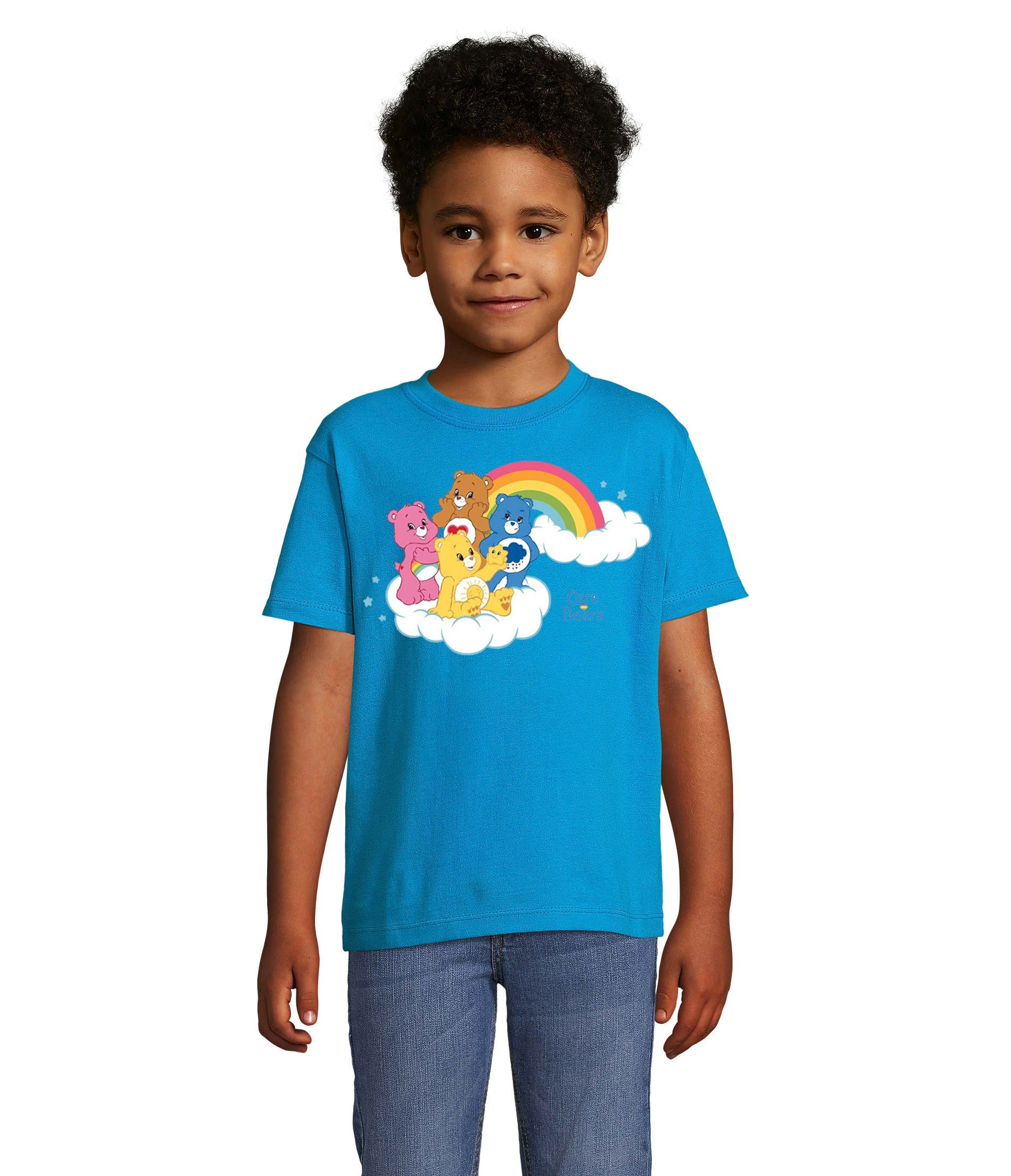 Wolkenland & T-Shirt Glücksbärchis Kinder Bärchis Blau Brownie Blondie Care Bears Hab-Dich-lieb