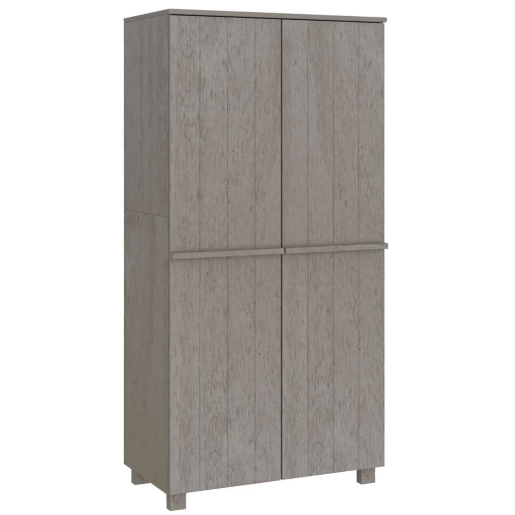 vidaXL Kleiderschrank Kleiderschrank HAMAR Hellgrau 89x50x180 cm Massivholz Kiefer (1-St)