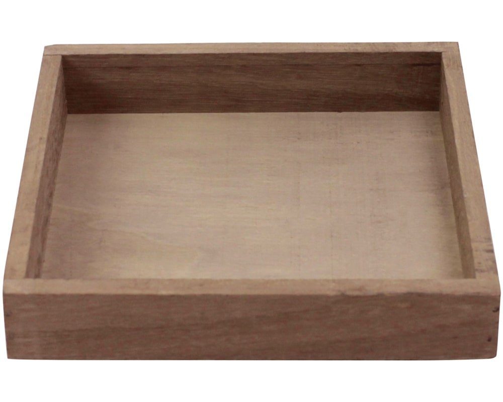 Dekotablett Tablett Dekotablett quadratisch braun 20x20x3 cm