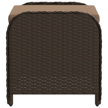 vidaXL Hocker Gartenhocker mit Kissen Braun 58x46x46 cm Poly Rattan (1 St)