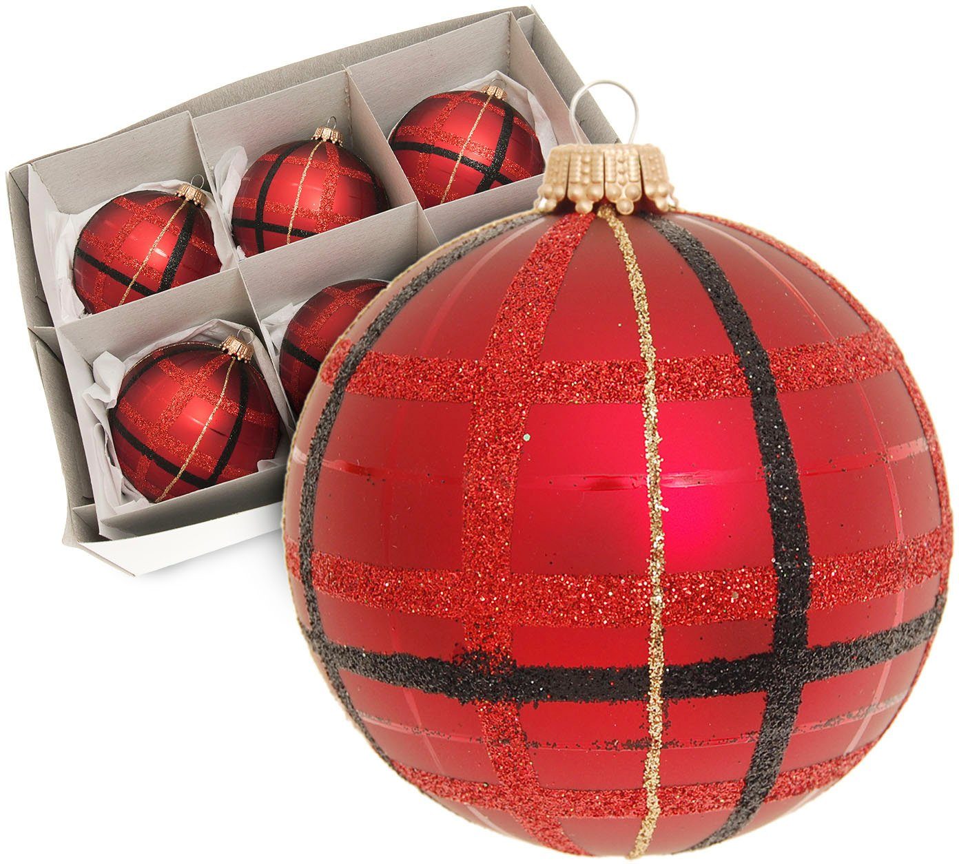 Guido Maria Kretschmer Home&Living Weihnachtsbaumkugel Bredaa, Weihnachtsdeko, Christbaumschmuck (6 St), Christbaumkugeln aus Glas, mundgeblasen und handbemalt