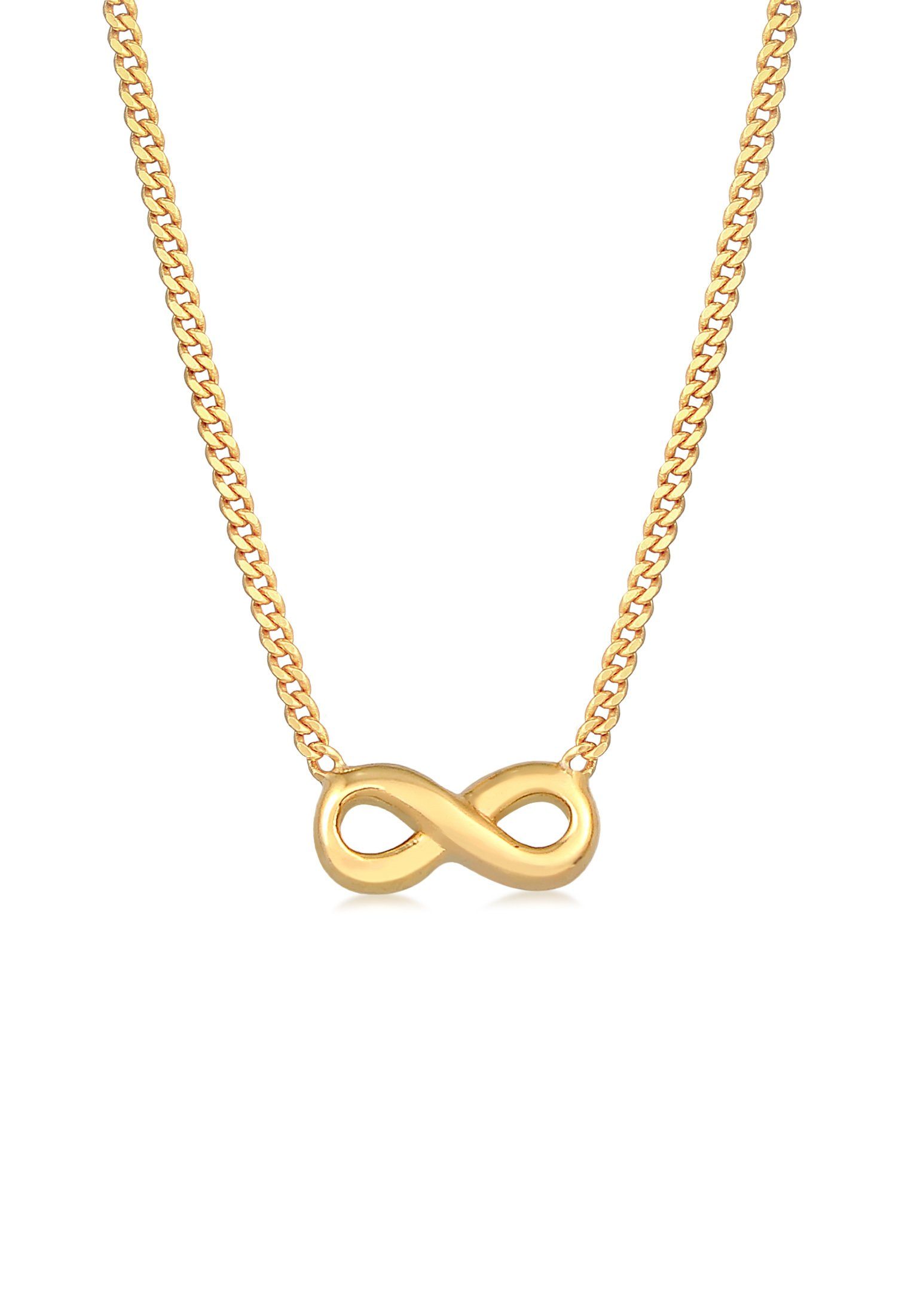Elli Premium Kette mit Anhänger Infinity Symbol Unendlichkeit 585 Gelbgold, Infinity