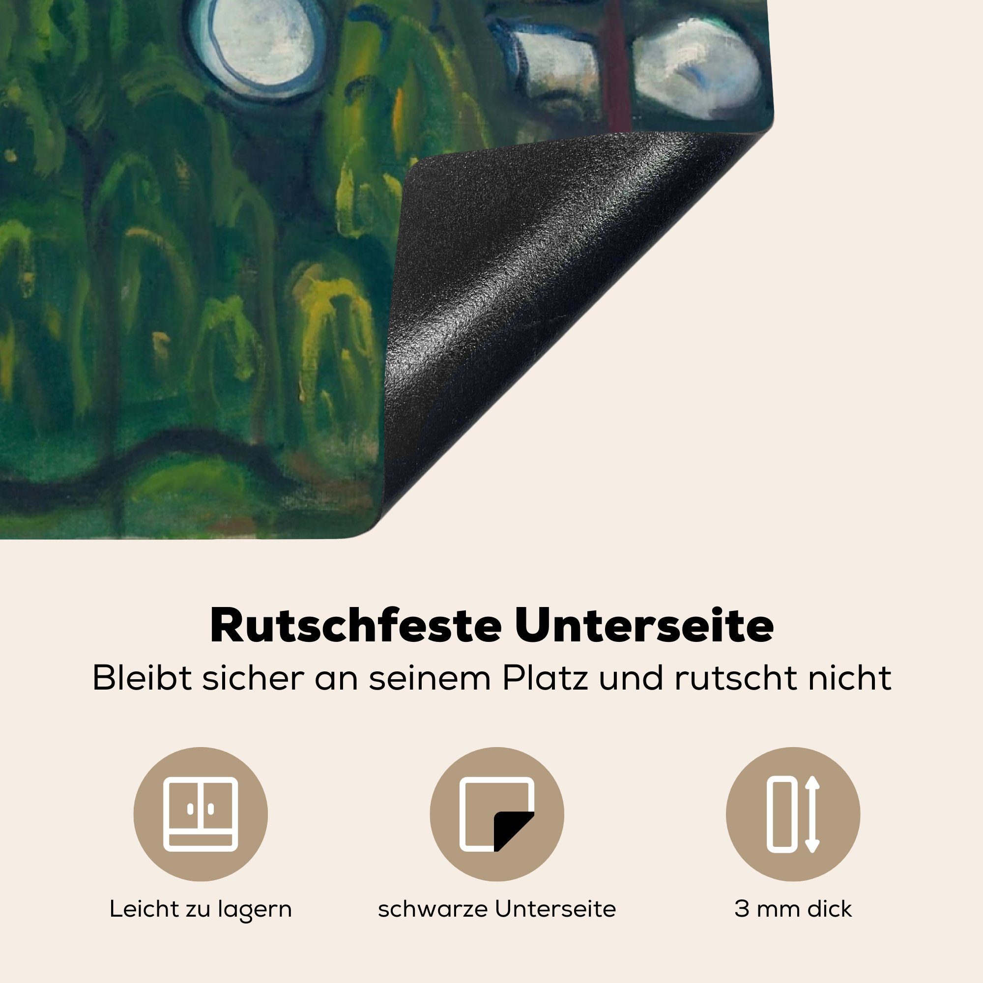 MuchoWow Herdblende-/Abdeckplatte Zugrauch 78x78 für (1 tlg), - Edvard Munch, Arbeitsplatte küche cm, Ceranfeldabdeckung, Vinyl