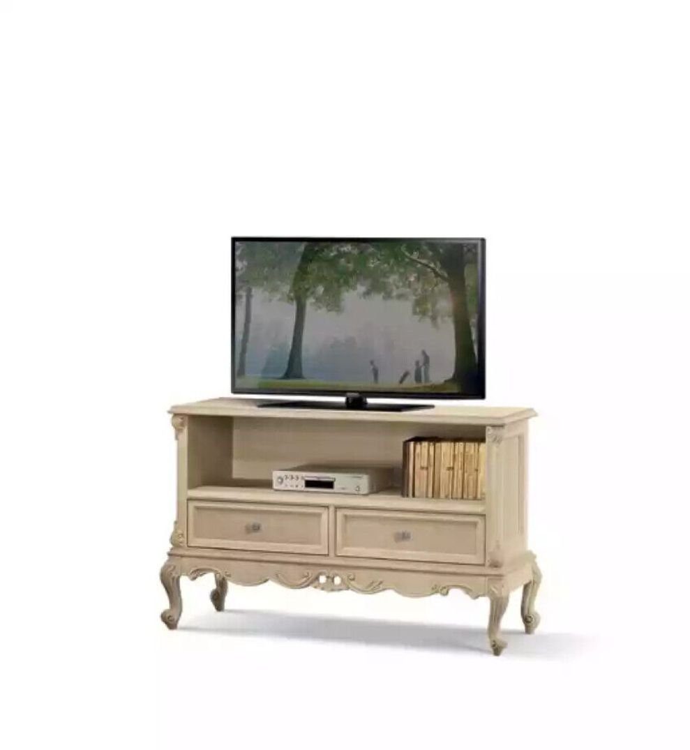 JVmoebel TV-Schrank Beige Wohnzimmer TV-Ständer Design Holz Regale Italien Neu (1-St., TV-Ständer) Made in Italy