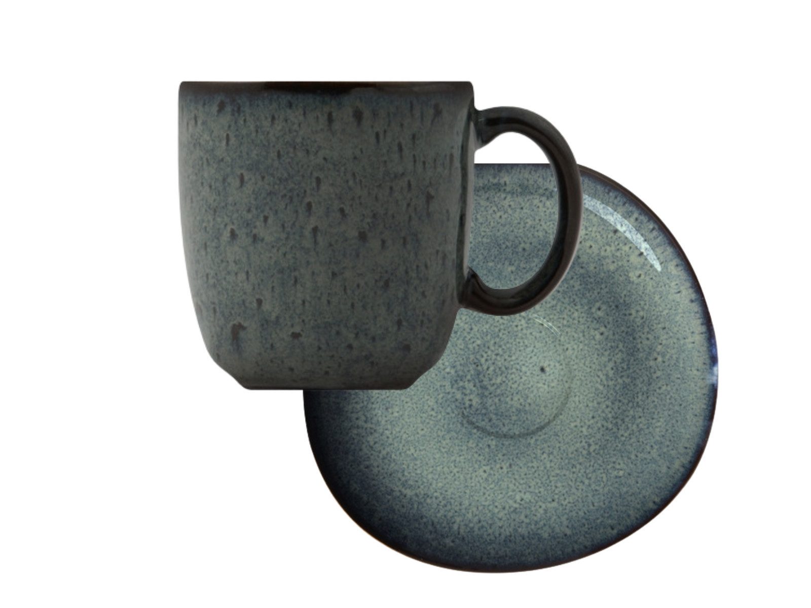 like. by Villeroy & Boch Tasse Lave gris Kaffeetasse mit Untertasse 2tlg, Steingut