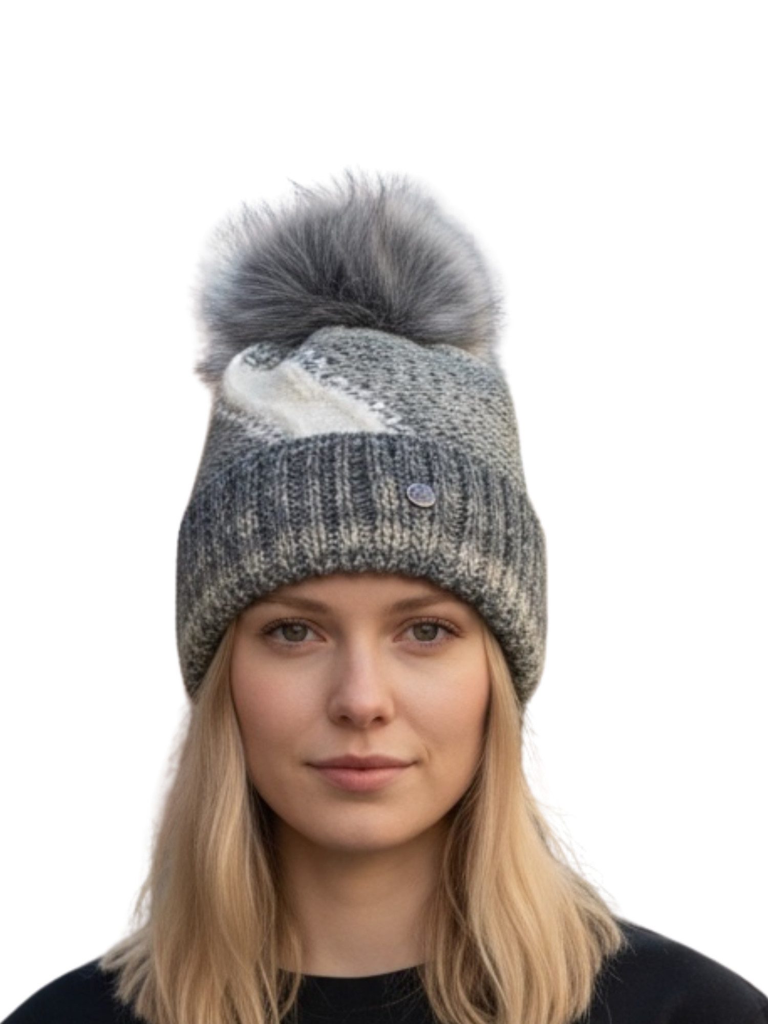 Taschen4life Bommelmütze Beanie mit großem Bommel 701P lockerer Strick, weich gefüttert