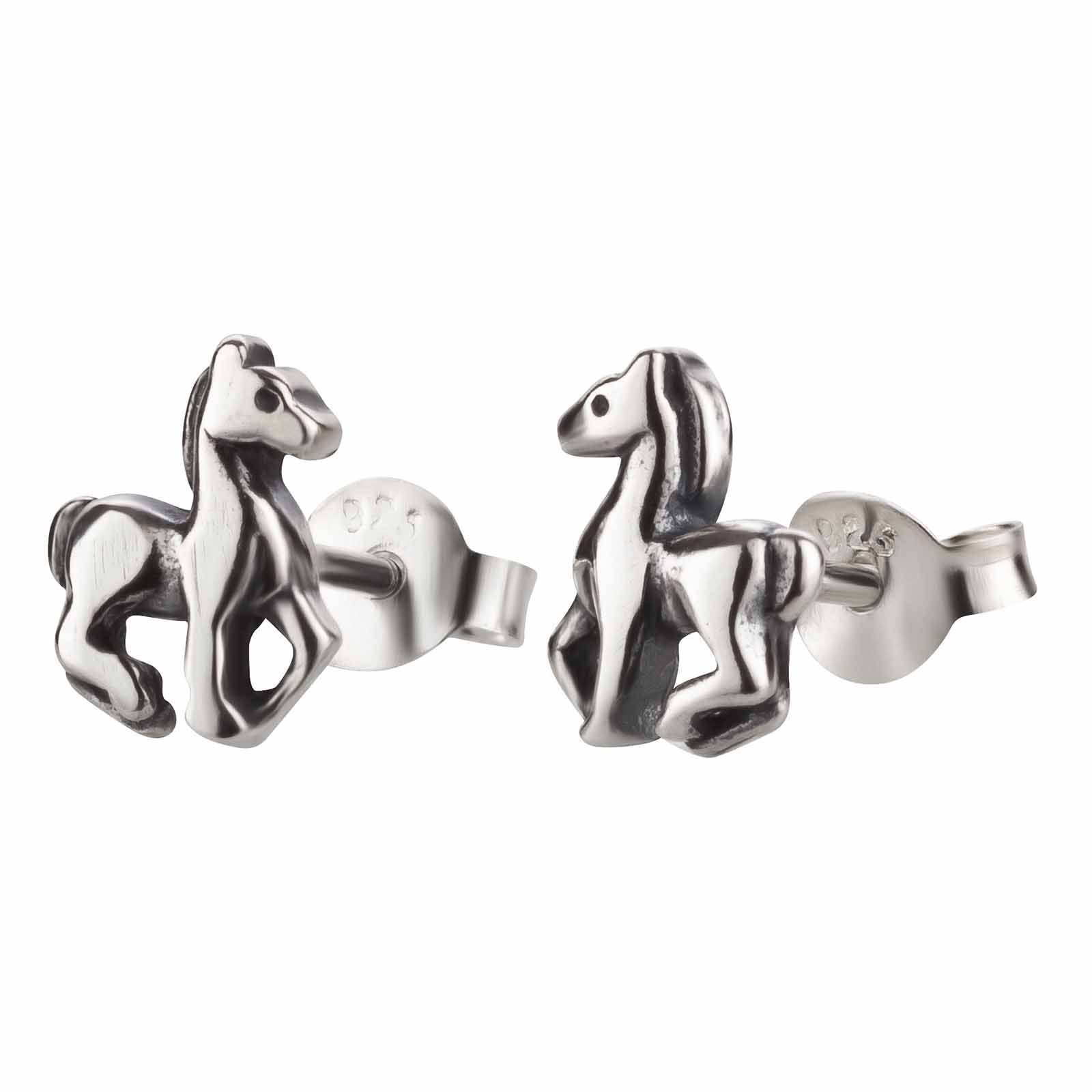 Ohrringe Kinderschmuck Silber, Ohrstecker 925 echte Mädchen Silberohrringe Geschenk Kinder schmuck23 Paar Pferd