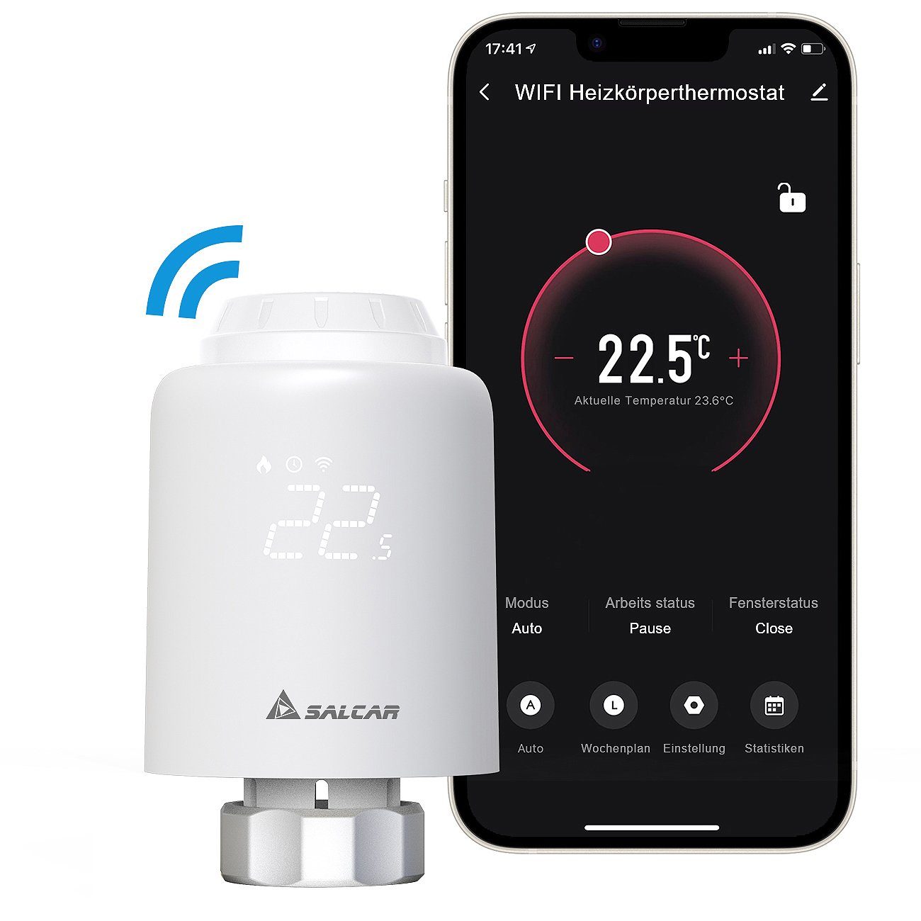 Salcar Heizkörperthermostat Smartes WiFi Heizungsthermostat, (1 günstig online kaufen