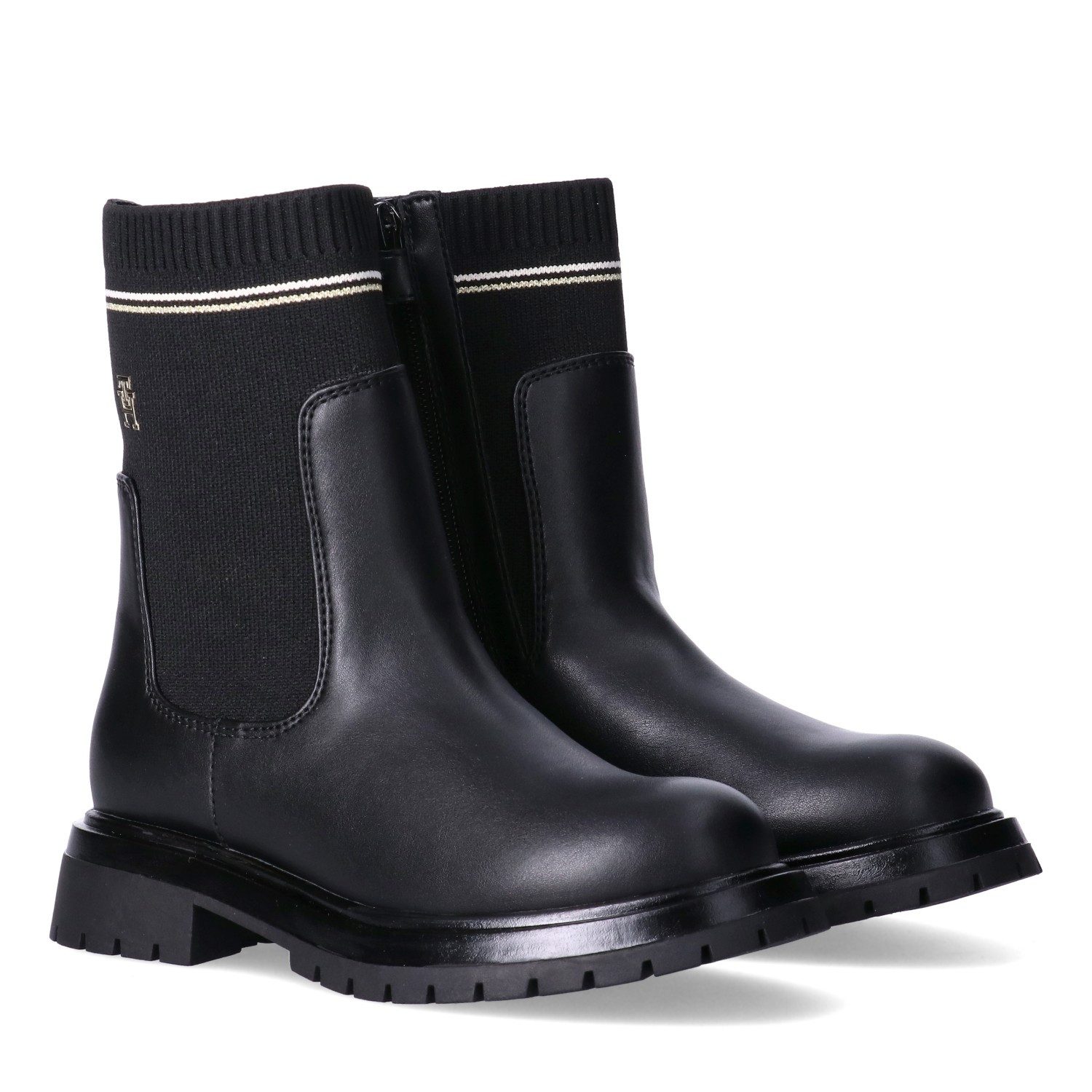 Tommy Hilfiger Chelseaboots Stiefelette mit trendigem Textilschaft, Innenreißverschluss