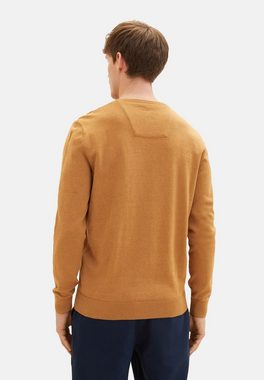 TOM TAILOR Sweatshirt Sweatshirt Pullover meliert mit Rippbündchen (1-tlg)