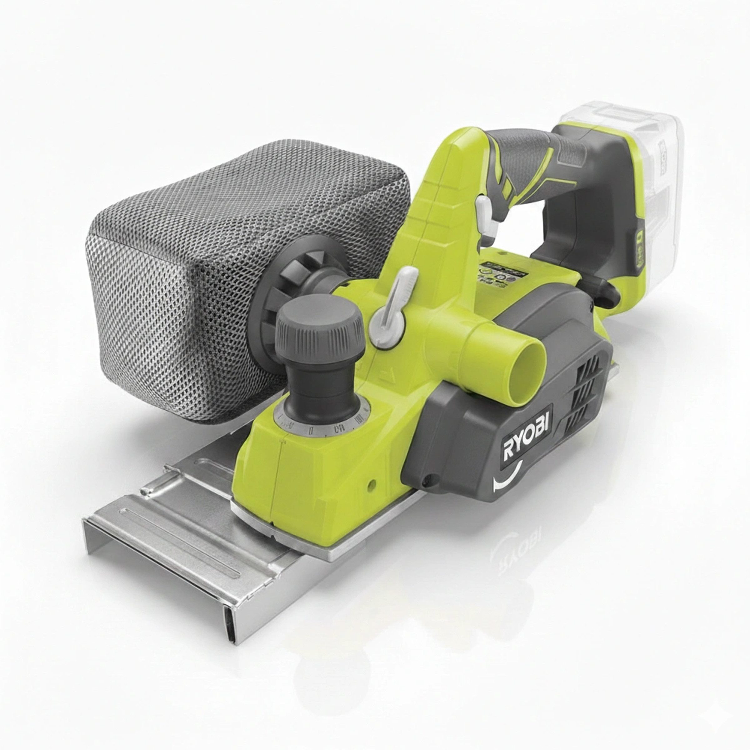 RYOBI Akku-Elektrohobel Ryobi R18PL-0 Akku-Hobel 18V 82mm mit Führung & Staubbeutel ohne Akku, (1-tlg)