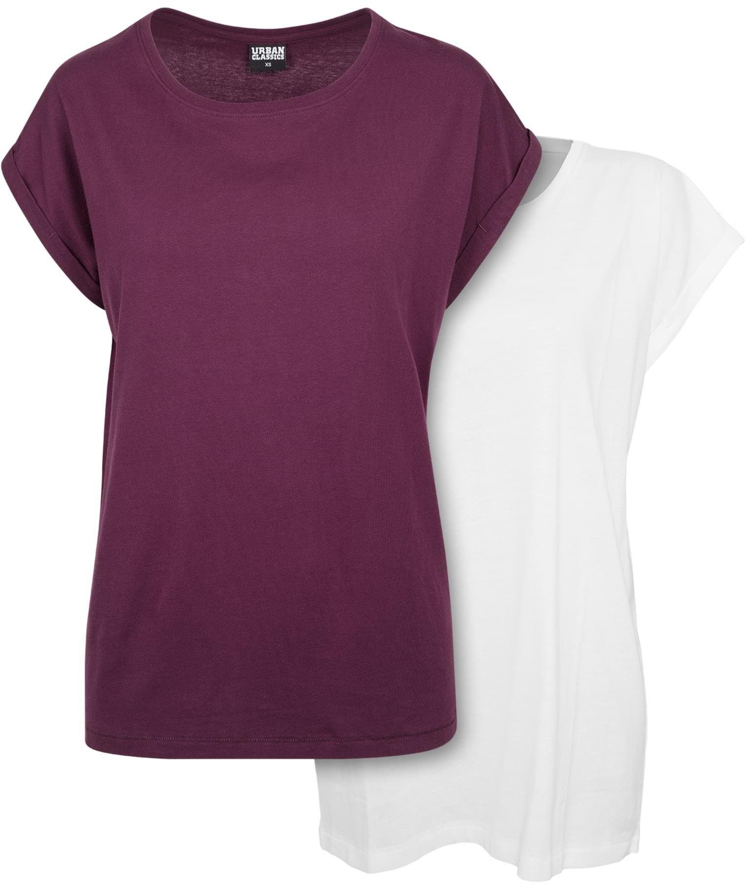 Rundhalsshirt Ladies Extended Shoulder Tee 2-Pack Damen T-Shirt