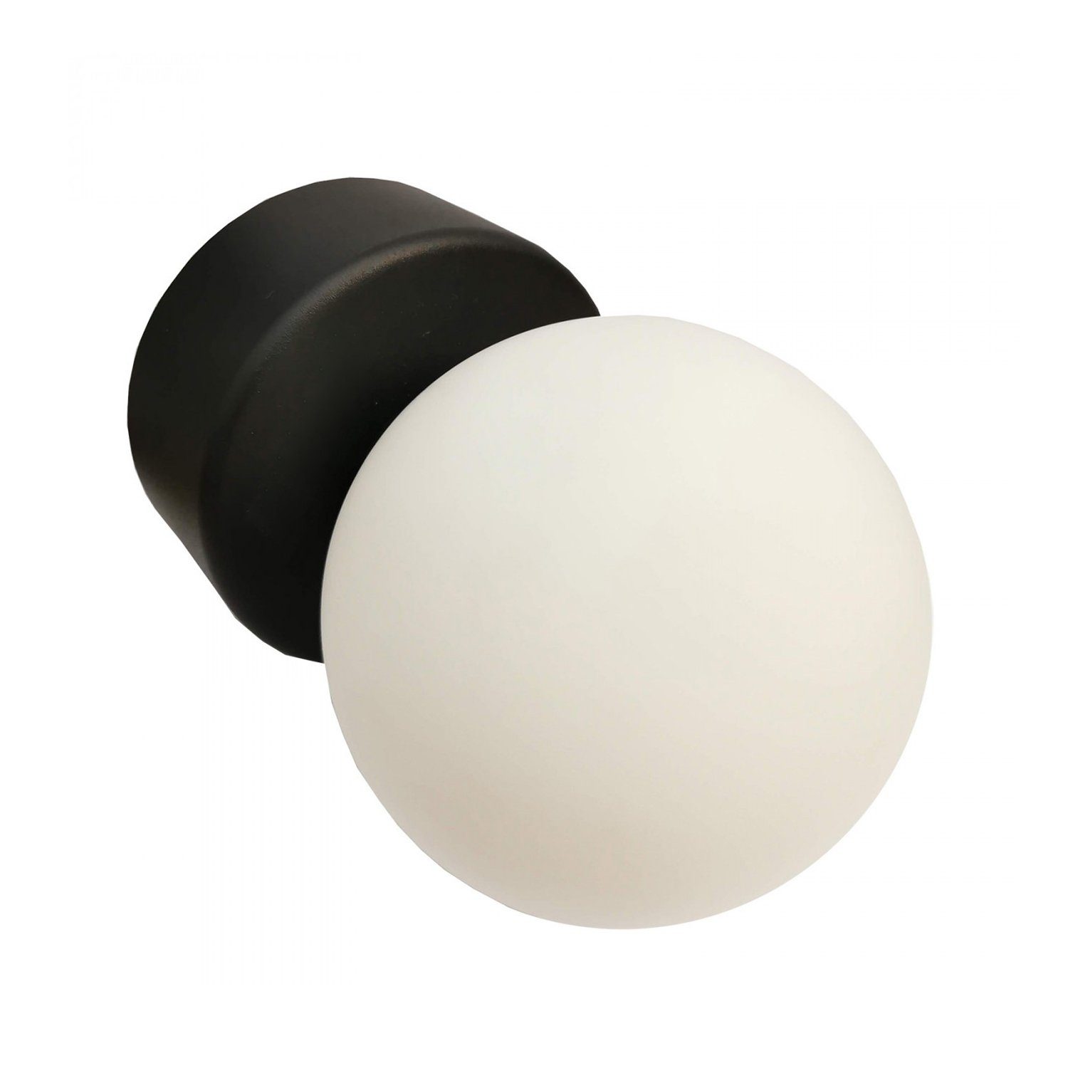 Licht-Erlebnisse Wandleuchte BRAZOS, ohne Leuchtmittel, Wandlampe Weiß Schwarz IP44 G9 Glas Kugelschirm Modern