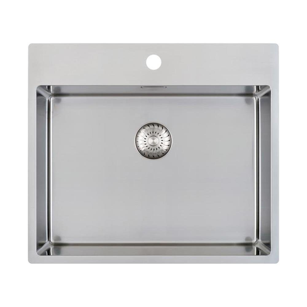 CARESSI Edelstahlspüle Caressi Einbauspüle CAPPR10 CAPP55KR10 59 x 52 cm Edelstahl, 0/0 cm