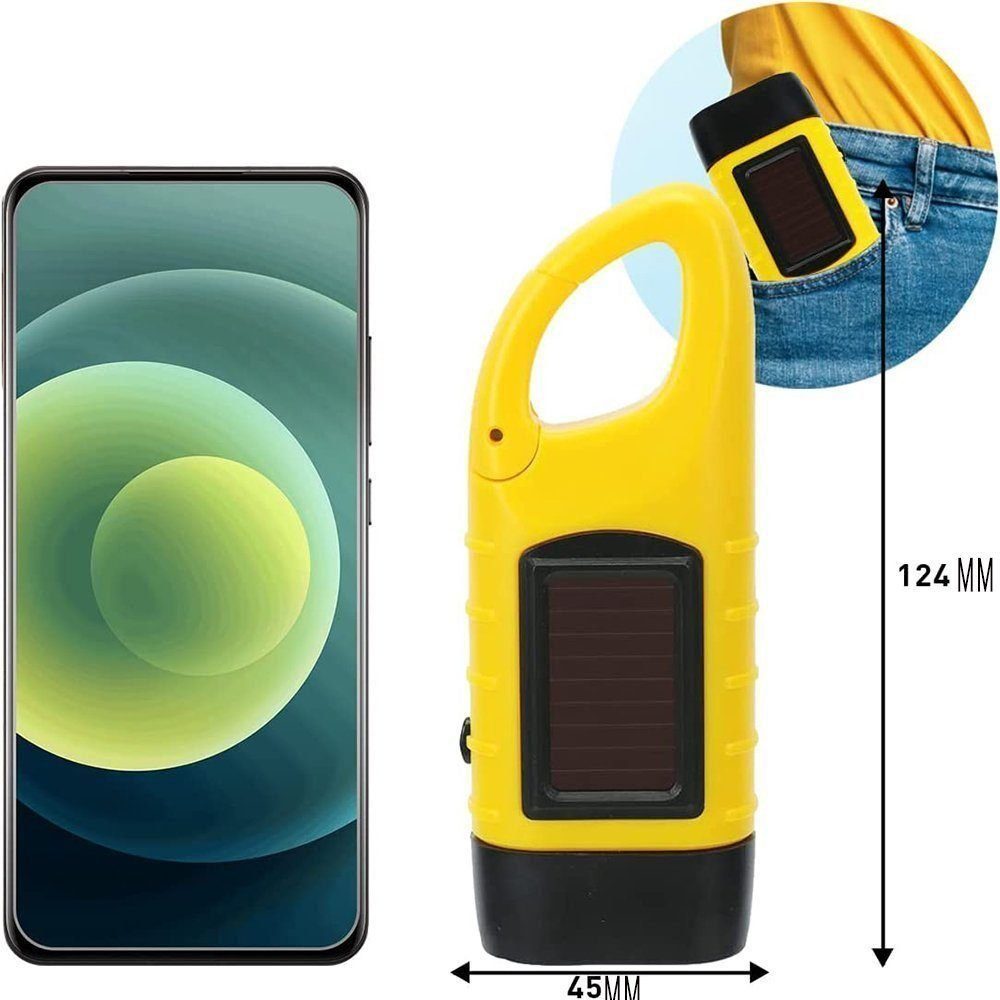 Draußen für LED Taschenlampe, Solar Taschenlampe LED Karabiner Taschenlampe Dsen Handkurbel
