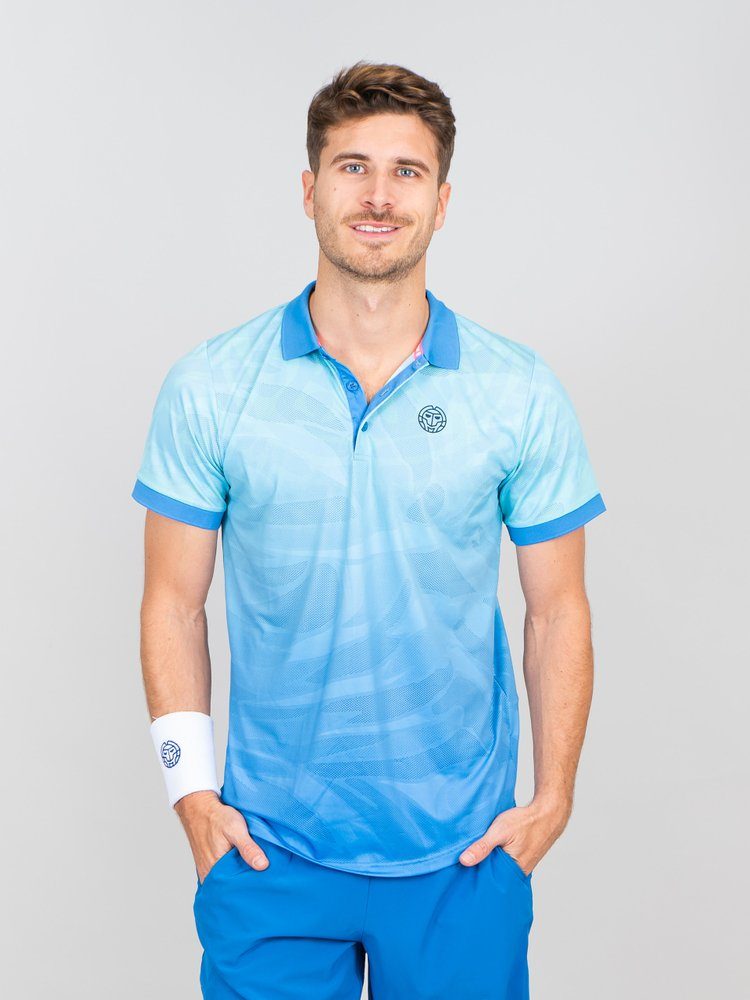 BIDI BADU Tennisshirt Colortwist Poloshirt für Herren in blau
