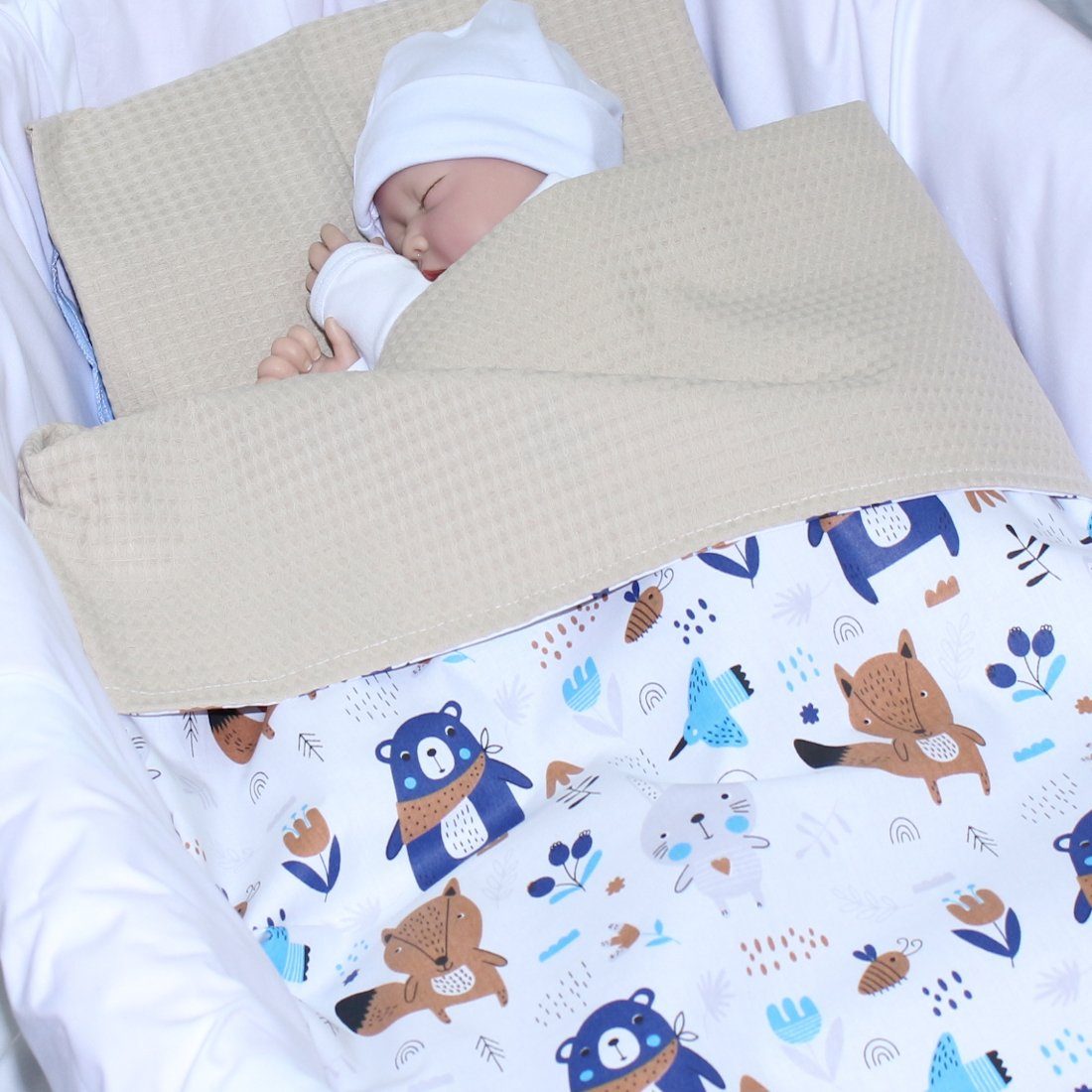 Babydecke Babydecke Waffelpiqué Baumwolle Kuscheldecke Kinderwagendecke, günstig online kaufen
