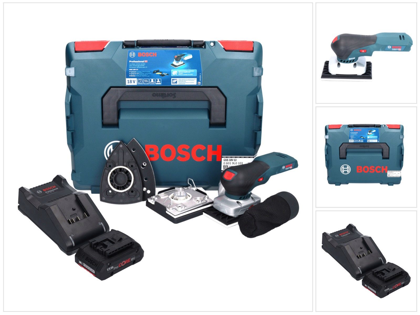 Bosch Professional Akku-Schwingschleifer GSS 18V-13 Akku Орбитальная шлифовальная машина 18 V + 1x ProCORE Akku 4,0 Ah + Lade